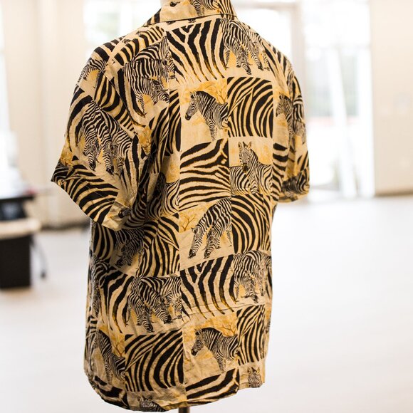 Vintage Escada Zebra Animal Print Silk Blouse - Picture 8 of 11